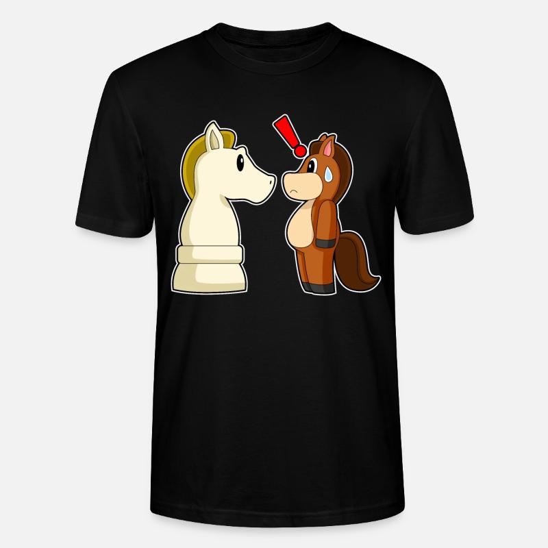 Pferd Schachfigur Springer Schach - Stanley/Stella Unisex Bio-T-Shirt CRAFTER - Schwarz