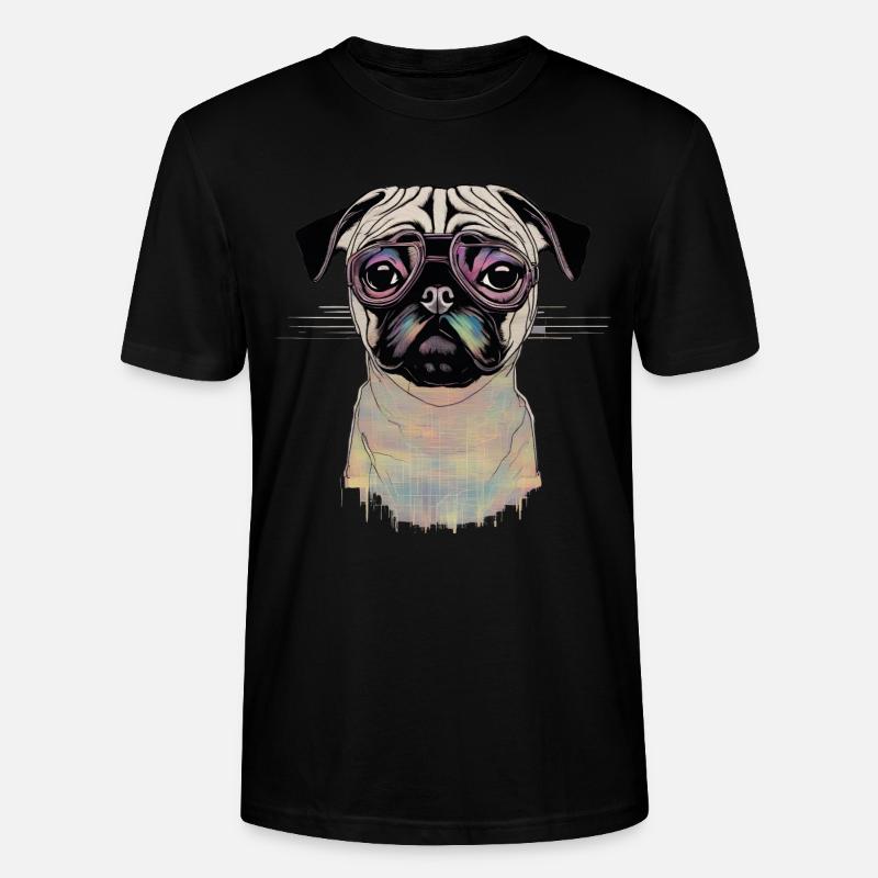 Mops - Stanley/Stella Unisex Bio-T-Shirt CRAFTER - Schwarz
