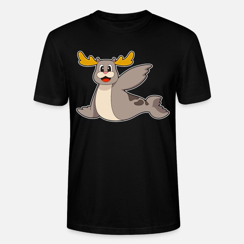 Renne phoque - T-shirt bio CRAFTER Stanley Stella Unisexe - noir