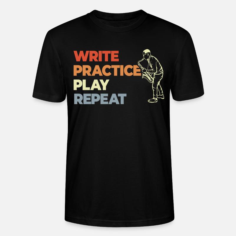 Write Practice Play Repeat - Stanley/Stella Unisex Bio-T-Shirt CRAFTER - Schwarz