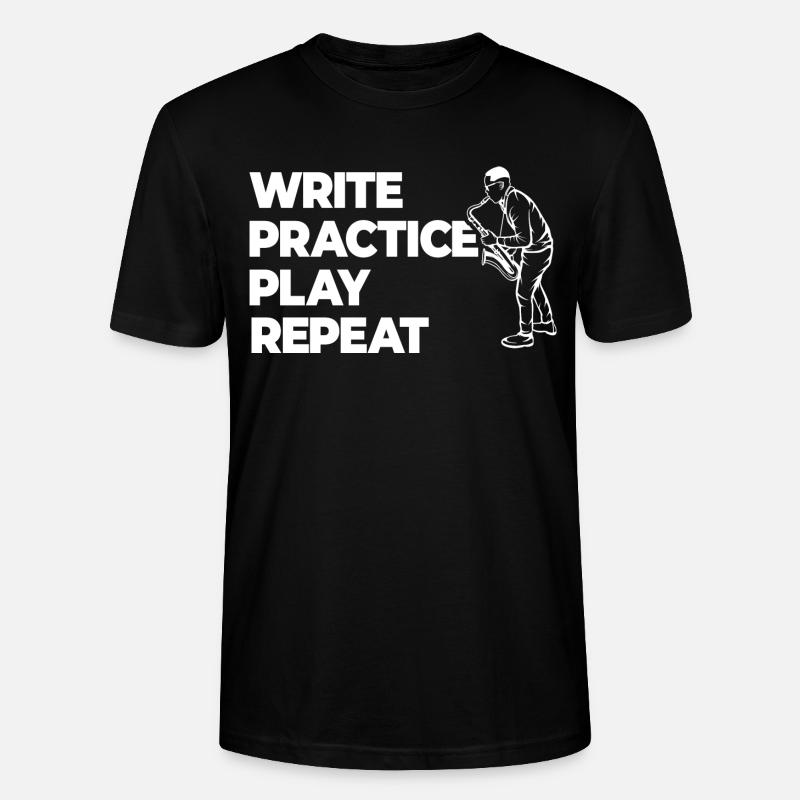 Writing, practicing, playing, repeating - Stanley/Stella CRAFTER Unisex Organic T-Shirt - black