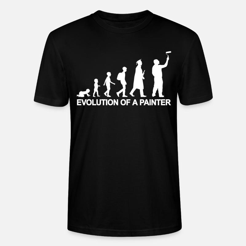 Development from child to painter - Stanley/Stella CRAFTER Unisex Organic T-Shirt - black
