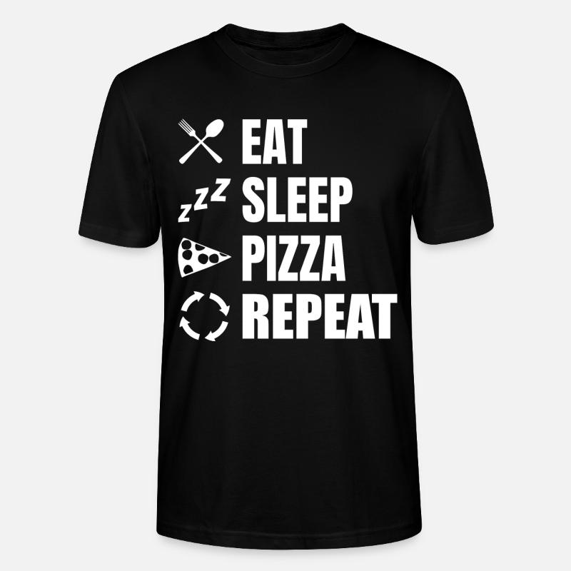 Manger Dormir Pizza Répéter - T-shirt bio CRAFTER Stanley Stella Unisexe - noir
