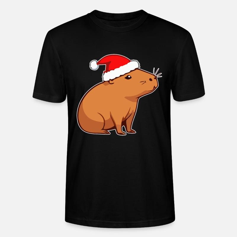 Capybara Weihnachten - Stanley/Stella Unisex Bio-T-Shirt CRAFTER - Schwarz