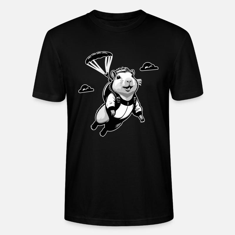 Capybara Skydiver Fallschirmspringen - Stanley/Stella Unisex Bio-T-Shirt CRAFTER - Schwarz