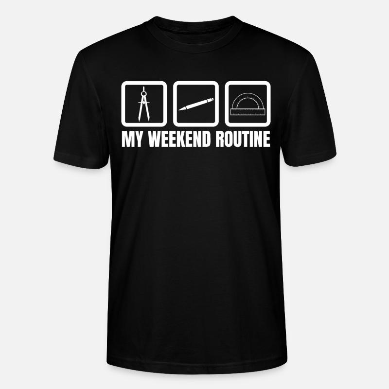 Routine du week-end de l’architecte - T-shirt bio CRAFTER Stanley Stella Unisexe - noir