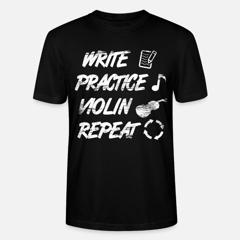 Practice writing, repeat violin - Stanley/Stella CRAFTER Unisex Organic T-Shirt - black