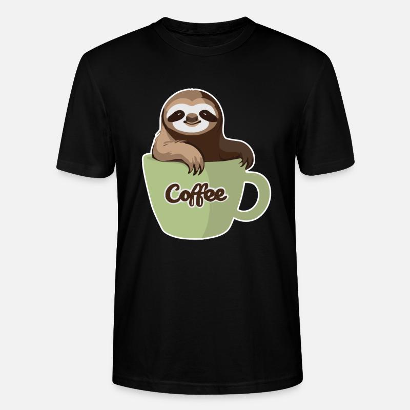 Faultier in einer Kaffeetasse - Stanley/Stella Unisex Bio-T-Shirt CRAFTER - Schwarz