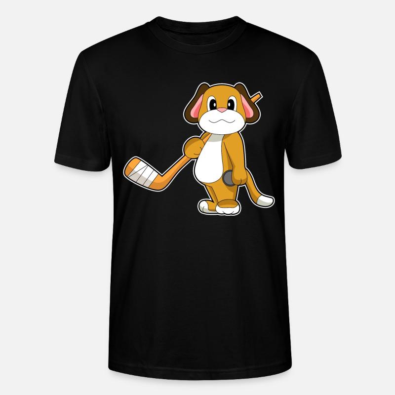 Hund Eishockey Eishockeyschläger - Stanley/Stella Unisex Bio-T-Shirt CRAFTER - Schwarz