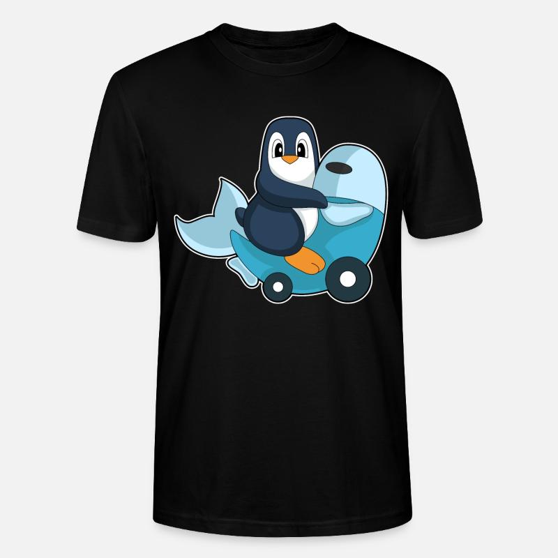 Pinguin Fisch Motorroller - Stanley/Stella Unisex Bio-T-Shirt CRAFTER - Schwarz