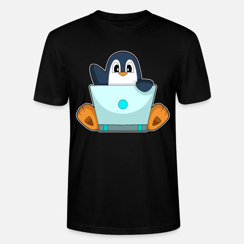 Pinguin Laptop - Stanley/Stella Unisex Bio-T-Shirt CRAFTER - Schwarz