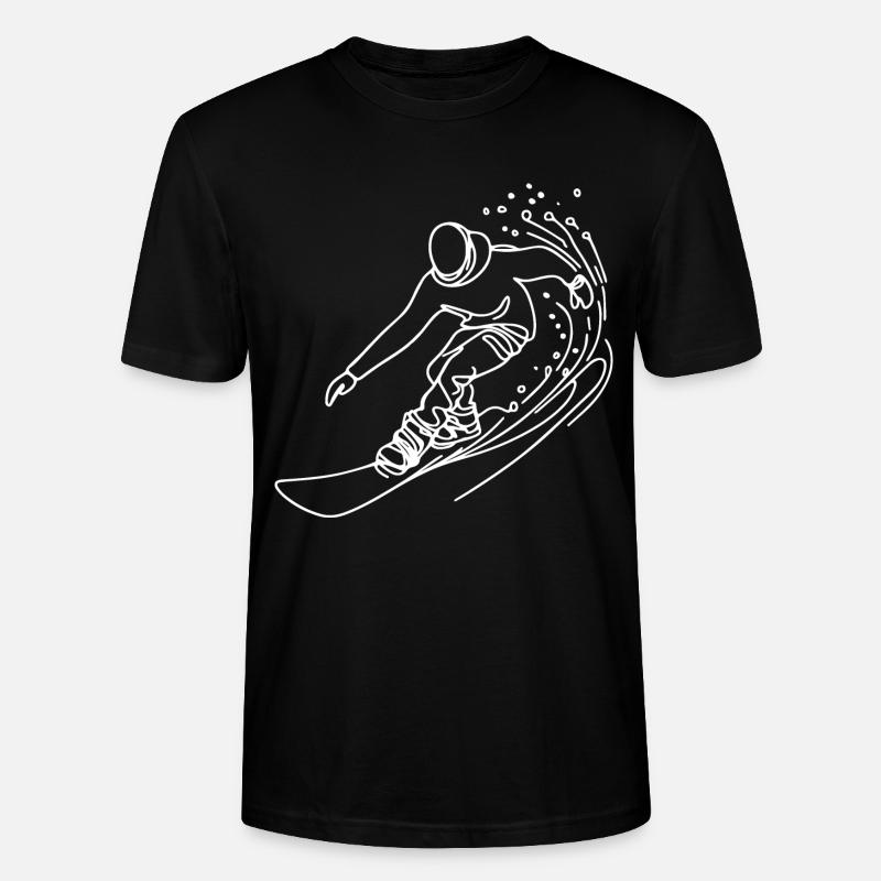 Dessin de snowboarder - T-shirt bio CRAFTER Stanley Stella Unisexe - noir