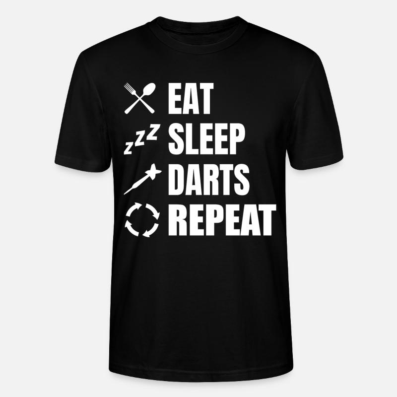 Manger, dormir, répéter les fléchettes - T-shirt bio CRAFTER Stanley Stella Unisexe - noir