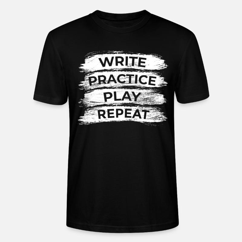Writing, practicing, playing, repeating - Stanley/Stella CRAFTER Unisex Organic T-Shirt - black