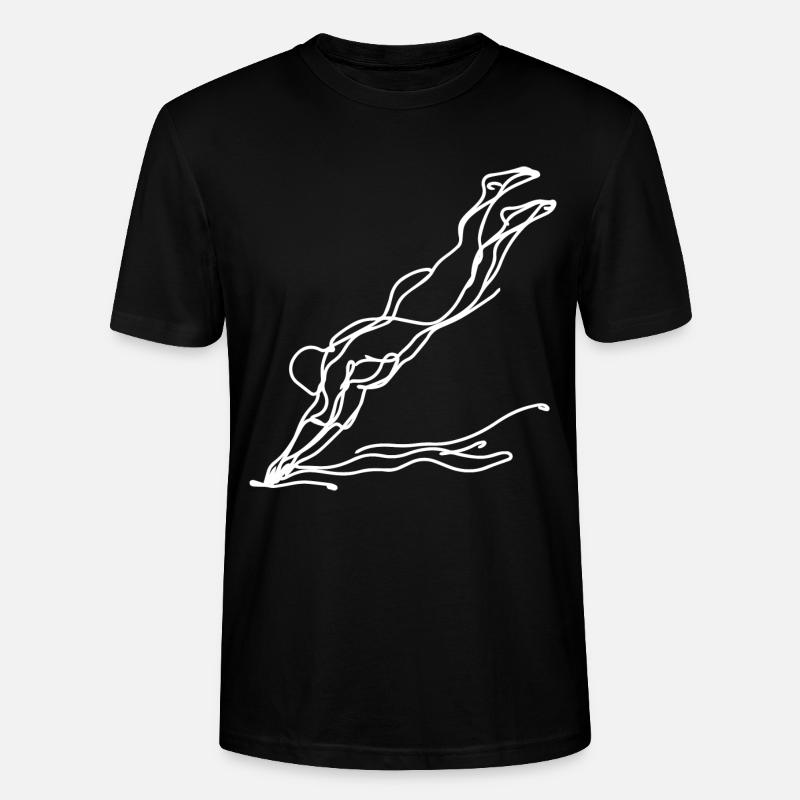 Schwimmer Mädchen Skizze - Stanley/Stella Unisex Bio-T-Shirt CRAFTER - Schwarz