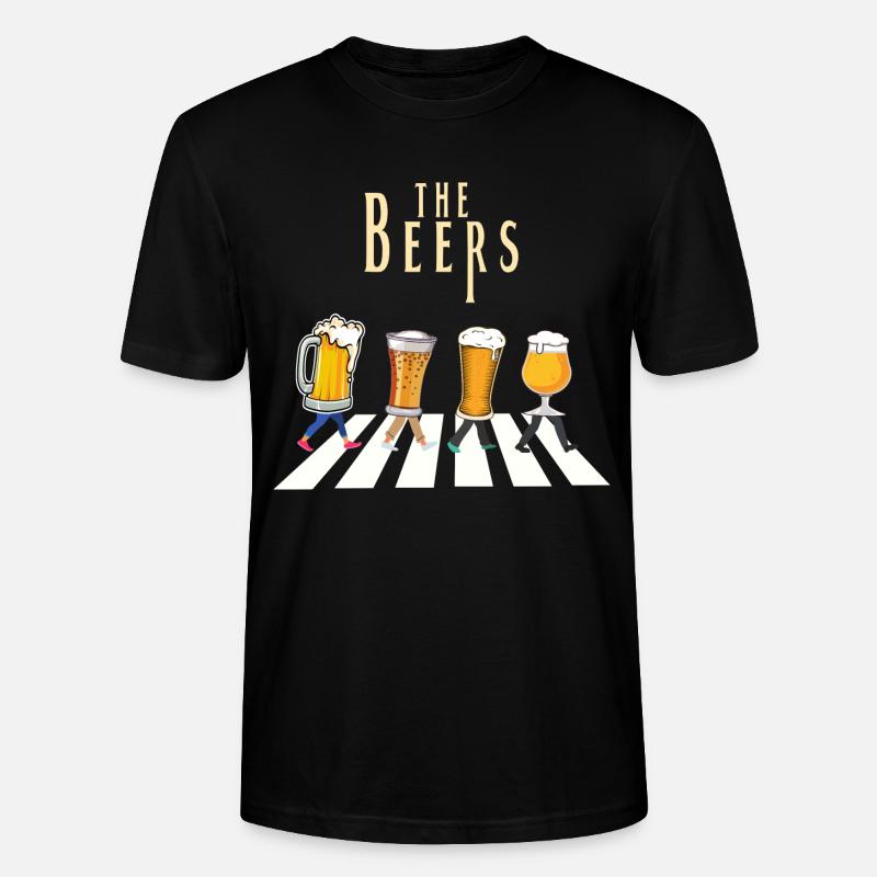 Individuelles Design des Bierbar-Musters - Stanley/Stella Unisex Bio-T-Shirt CRAFTER - Schwarz