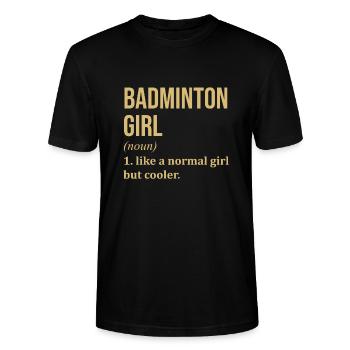 Badminton Badminton Badminton - Stanley/Stella CRAFTER Unisex Organic T-Shirt - black - Front - Alina (178cm) & Michal (187cm)
