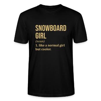 Snowboard Snowboard Snowboard - Stanley/Stella Unisex Bio-T-Shirt CRAFTER - Schwarz - Vorne - Alina (178cm) & Michal (187cm)
