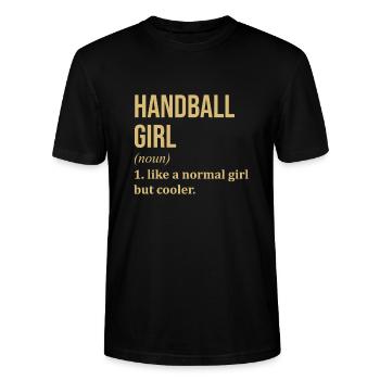 Handball Handball Handball - Stanley/Stella CRAFTER Unisex Organic T-Shirt - black - Front - Alina (178cm) & Michal (187cm)