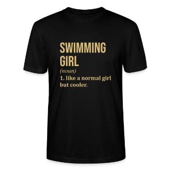 Swimming Swimming Swimming - Stanley/Stella CRAFTER Unisex Organic T-Shirt - black - Front - Alina (178cm) & Michal (187cm)