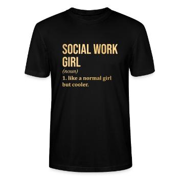 Social Work Social Work Social Work - Stanley/Stella CRAFTER Unisex Organic T-Shirt - black - Front - Alina (178cm) & Michal (187cm)