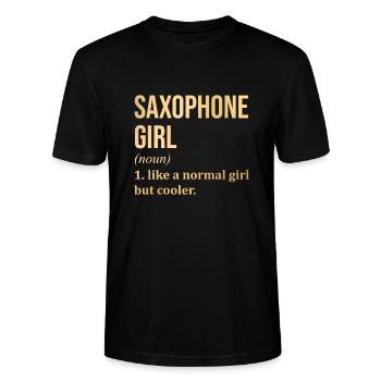 Saxophone Saxophone Saxophone - Stanley/Stella CRAFTER Unisex Organic T-Shirt - black - Front - Alina (178cm) & Michal (187cm)