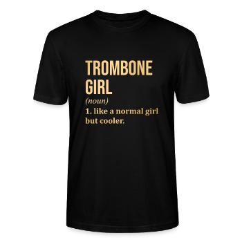 Trombone Trombone Trombone - Stanley/Stella CRAFTER Unisex Organic T-Shirt - black - Front - Alina (178cm) & Michal (187cm)
