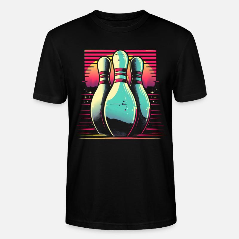 Bowling Synthwave - T-shirt bio CRAFTER Stanley Stella Unisexe - noir