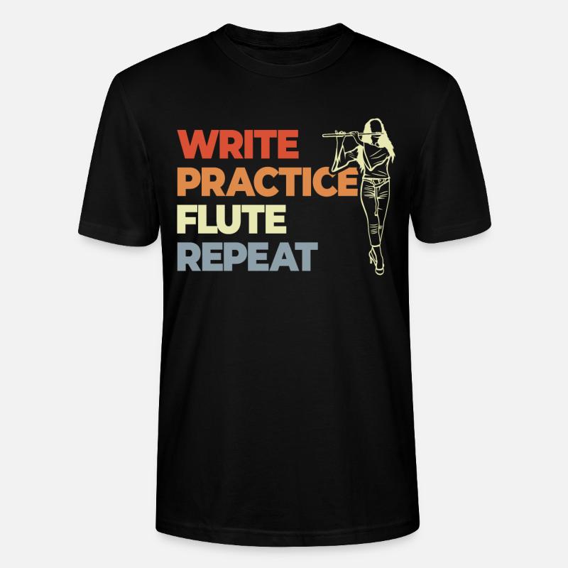 Write Practice Flute Repeat - Stanley/Stella Unisex Bio-T-Shirt CRAFTER - Schwarz
