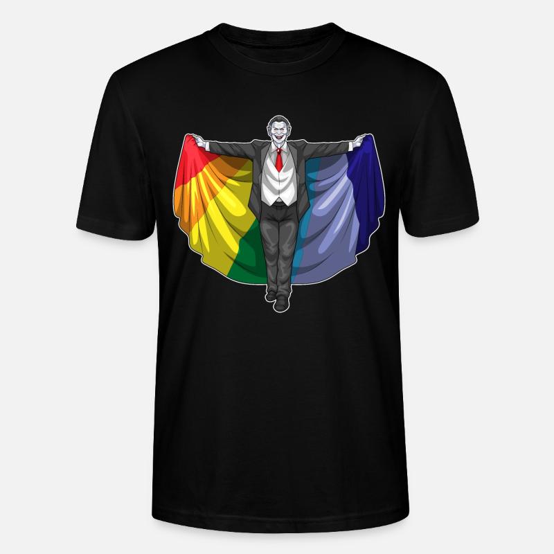 Vampir Halloween Regenbogen Mantel - Stanley/Stella Unisex Bio-T-Shirt CRAFTER - Schwarz