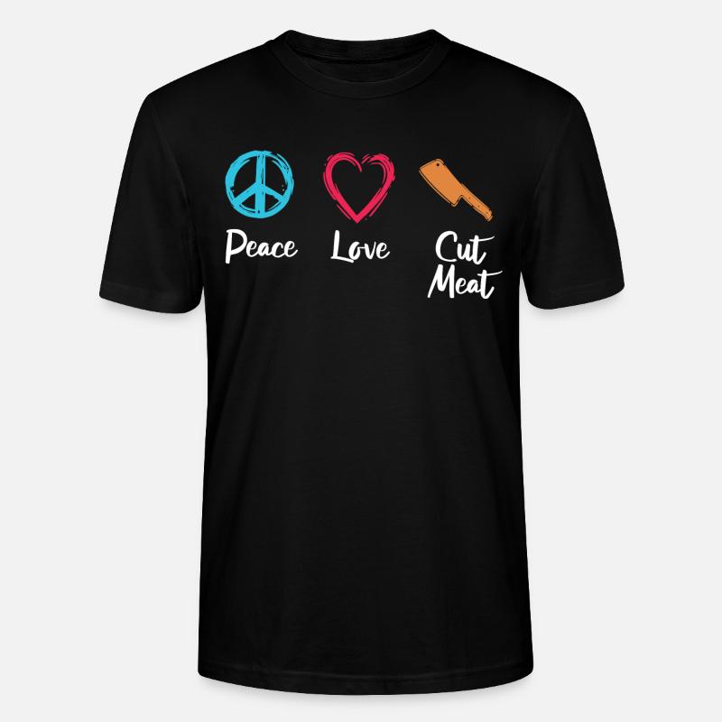 Frieden Liebe Fleisch schneiden - Stanley/Stella Unisex Bio-T-Shirt CRAFTER - Schwarz