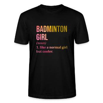 Badminton Badminton Badminton - Stanley/Stella CRAFTER Unisex Organic T-Shirt - black - Front - Alina (178cm) & Michal (187cm)