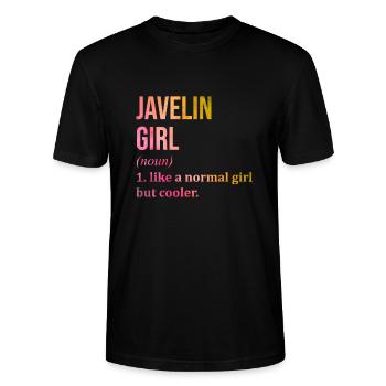 Speerwurf Speer Speerwurf - Stanley/Stella Unisex Bio-T-Shirt CRAFTER - Schwarz - Vorne - Alina (178cm) & Michal (187cm)