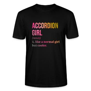 Accordéon Accordéon Accordéon - T-shirt bio CRAFTER Stanley Stella Unisexe - noir - Devant - Alina (178cm) & Michal (187cm)