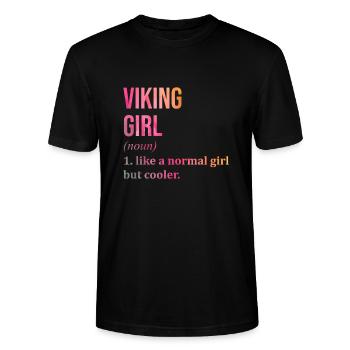 Viking Viking Viking - Stanley/Stella CRAFTER Unisex Organic T-Shirt - black - Front - Alina (178cm) & Michal (187cm)
