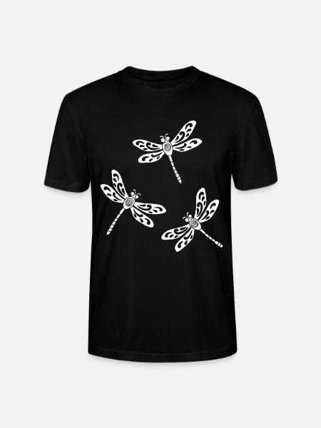 trio de libellules blanches - T-shirt bio CRAFTER Stanley Stella Unisexe - noir