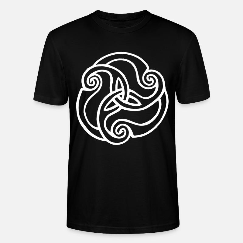 Weiße Blüte mit drei Blütenblättern - Stanley/Stella Unisex Bio-T-Shirt CRAFTER - Schwarz