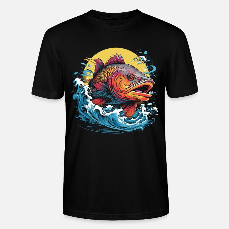 Illustration de pêche - T-shirt bio CRAFTER Stanley Stella Unisexe - noir