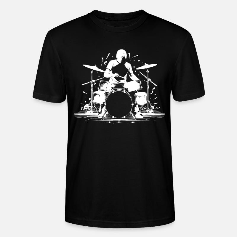 Schlagzeuger Grafik - Stanley/Stella Unisex Bio-T-Shirt CRAFTER - Schwarz