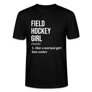 Feldhockey Feldhockey Feldhockey Feldhockey - Stanley/Stella Unisex Bio-T-Shirt CRAFTER - Schwarz - Vorne - Alina (178cm) & Michal (187cm)