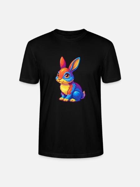 kanin, farverig, kawaii, tegneseriefigur Clipart - Stanley Stella CRAFTER unisex økologisk-T-shirt - sort
