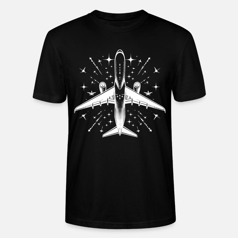 Flugzeug - Stanley/Stella Unisex Bio-T-Shirt CRAFTER - Schwarz