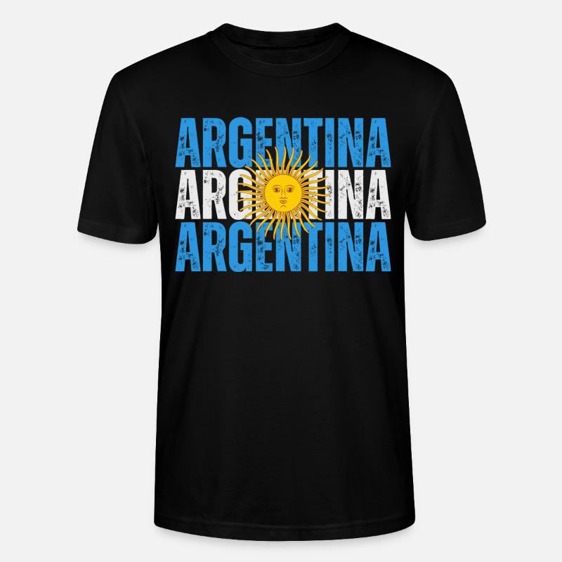 Flagge von Argentinien, Argentinischer Stolz - Stanley/Stella Unisex Bio-T-Shirt CRAFTER - Schwarz