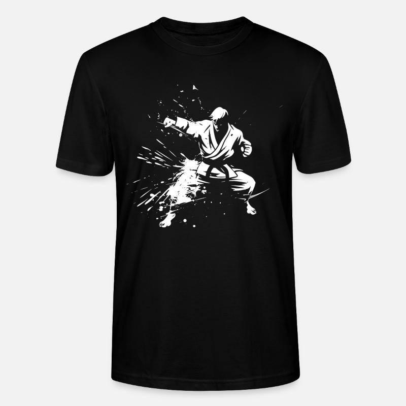 Karate Junge Zeichnung - Stanley/Stella Unisex Bio-T-Shirt CRAFTER - Schwarz