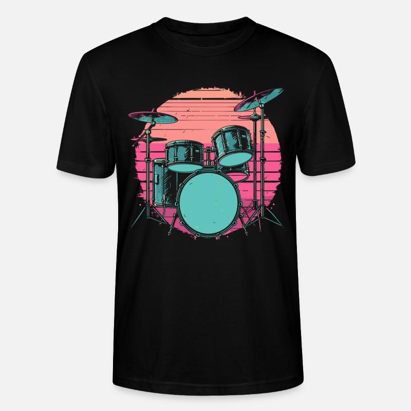 Schlagzeug Synthwave - Stanley/Stella Unisex Bio-T-Shirt CRAFTER - Schwarz