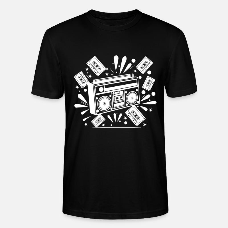 Ghettoblaster, Musik, Nostalgie - Stanley/Stella Unisex Bio-T-Shirt CRAFTER - Schwarz