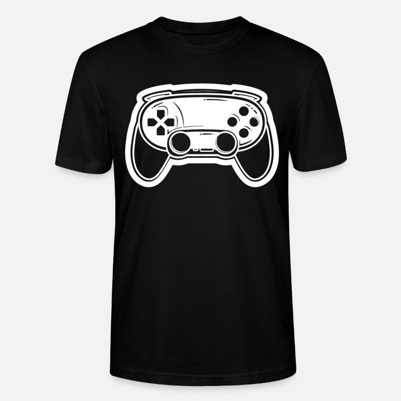 Video Game Controller Drawing - Stanley/Stella CRAFTER Unisex Organic T-Shirt - black