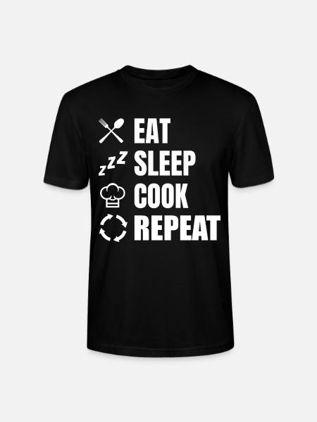 Eat Sleep Cook Repeat - Stanley/Stella CRAFTER Unisex Organic T-Shirt - black