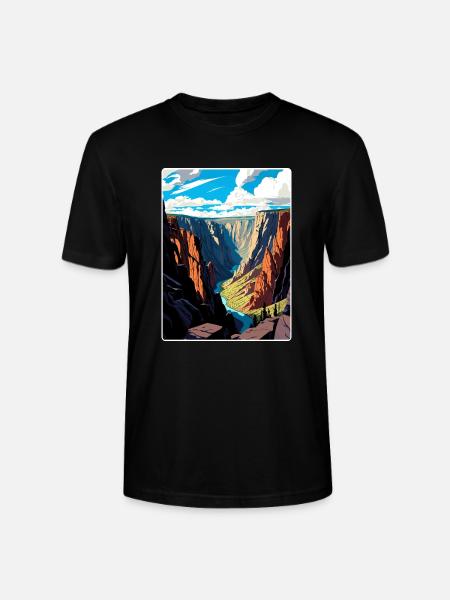 Black Canyon National Park Colorado Travel Poster - Stanley/Stella CRAFTER Unisex Organic T-Shirt - black