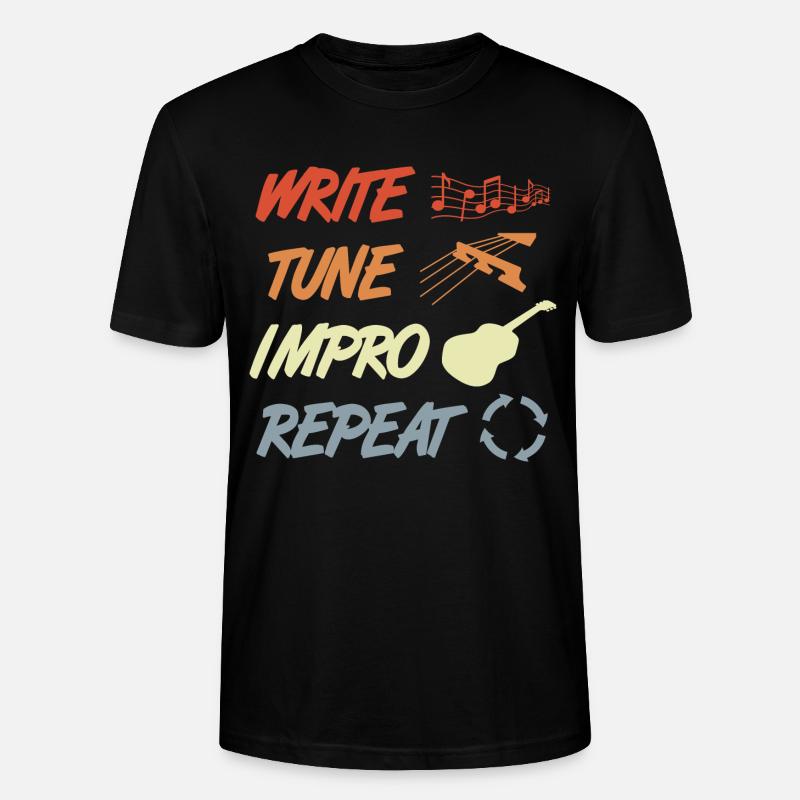 Routine de guitariste drôle - T-shirt bio CRAFTER Stanley Stella Unisexe - noir